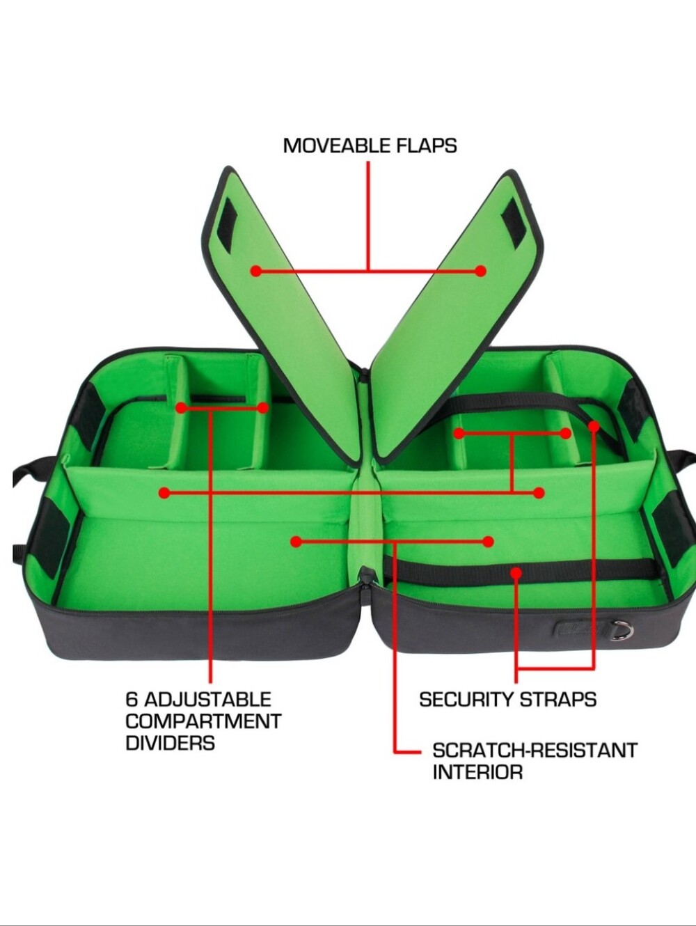USAGEAR S23 Console travel case for Xbox in black /Green - Picture 3 of 13